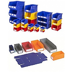 Small Parts Plastic and Cardboard Storage Bins