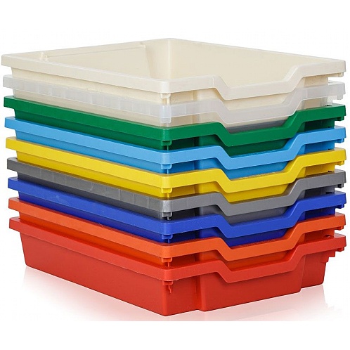 Tray Storage Unit with 24 Shallow Plastic Trays from our School Storage ...