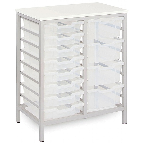 16 Tray Metal Storage Unit, Static - School Furniture