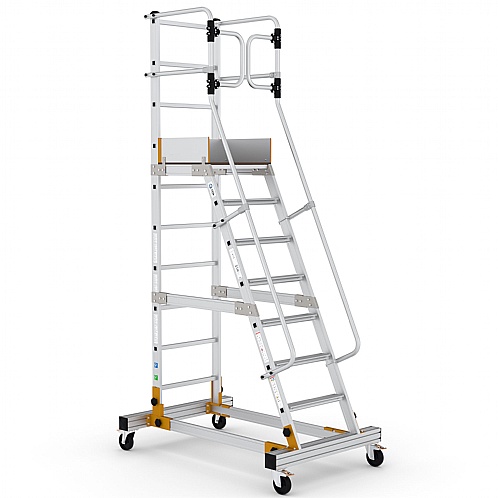 Aluminium Mobile Safety Steps with Safety Gate - Access Steps & Platforms