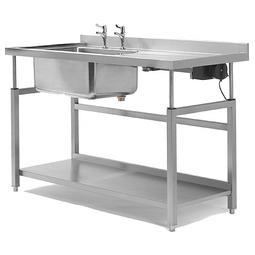 Stainless Steel Sink Unit Height Adjustable, Manual and Electric - Canteen Furniture