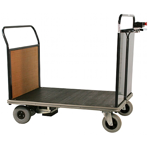 Powered Heavy-Duty Platform Truck, Single Steel End + Timber End - Storage and Handling