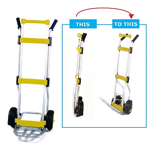 Heavy-Duty Compact Easy-Fold Sack Truck, 200 kgs - Storage and Handling