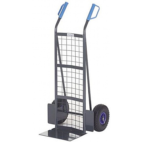 Heavy-Duty Puncture Proof Curved Sack Trucks with Mesh Back, 300 kgs - Storage and Handling