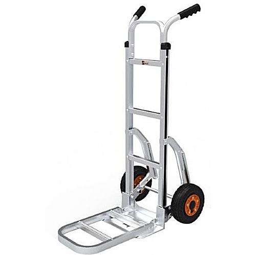 Aluminium Sack Truck, Fixed and Folding Open Toes and Sliders, 200kg - Storage and Handling