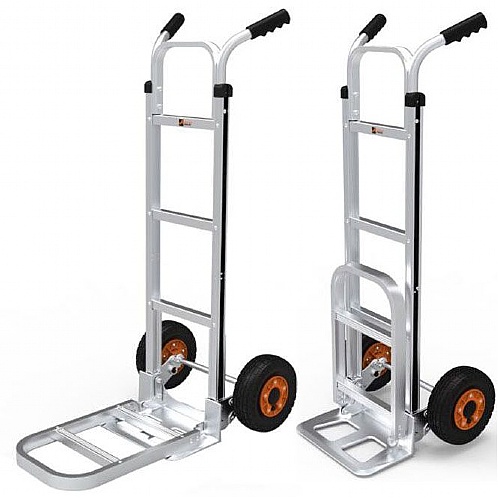 Aluminium Sack Truck with Fixed and Folding Open Toes, 200kg - Storage and Handling