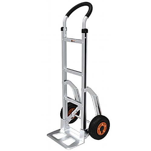 Aluminium Pram Handle Sack Truck, Fixed Open Toe and Sliders. 200kg - Storage and Handling