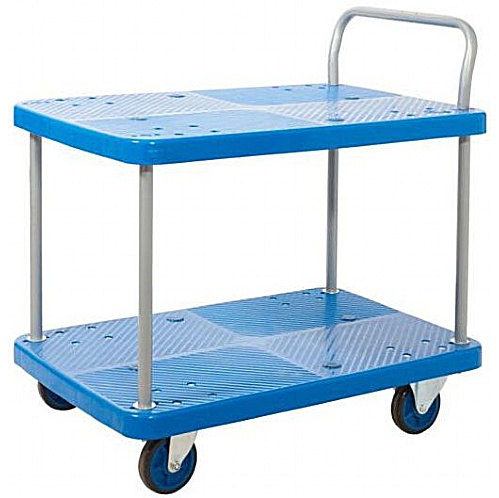 Shelf Trolley with Two Polypropylene shelves, 300kg - Storage and Handling