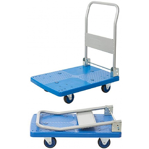 Folding Platform Trolleys with Polypropylene Deck, 150/300kg - Storage and Handling