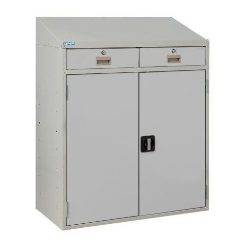 Industrial Cupboard with Sloping Top & Two Drawers - Storage and Handling