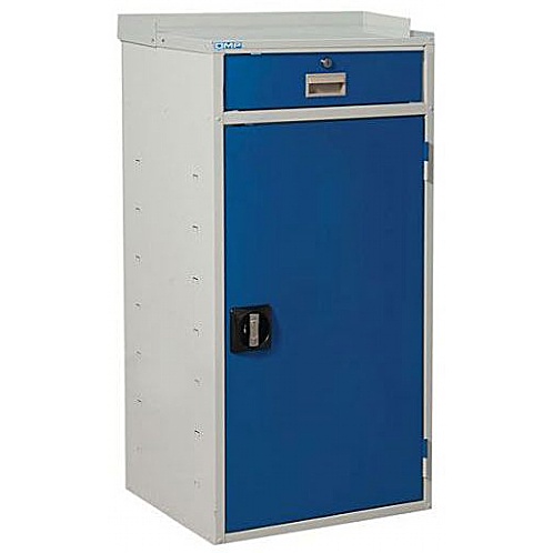Flat Top Workstation with Cupboard and Drawer - Storage and Handling