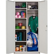Utility Cupboard - Lockable Steel Storage with 4 Shelves