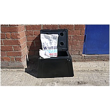 Black Recycled Grit Bin with 10kgs Salt & Scoop