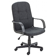 Executive Office Chair, Charcoal Fabric High Back Design
