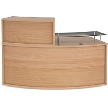 Denver Medium Curved Reception Desk Unit, Beech