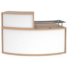 Denver Medium Curved Reception Desk Unit, B/W