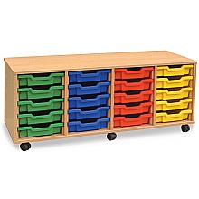 Storage Unit with 20 Shallow Plastic Trays