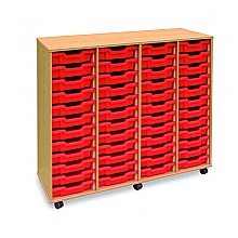 Wooden shallow plastic 48 tray storage units