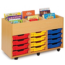Tray Storage Unit - Mobile, 12 Trays & 6 Top Compartments
