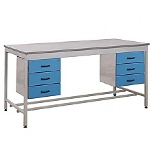 Workbench with 2 x 3-Drawer Pedestals, 250kg Capacity