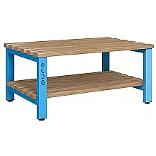 double-sided cloakroom bench with beech slats