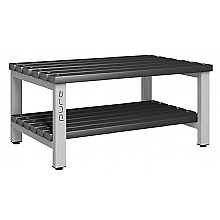 black polymer cloakroom bench pearl silver