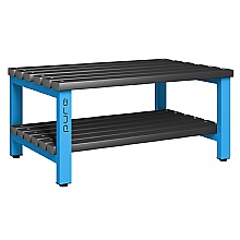 Blue double-sided cloakroom bench black polymer