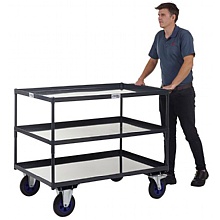 Apollo heavy duty shelf trolley, 3 steel shelves