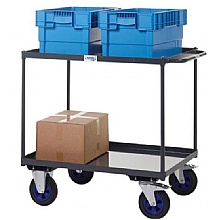 Heavy duty shelf trolley, 2 steel shelves