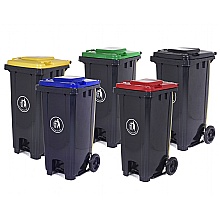 Pedal Operated Wheelie Bins, 2 sizes & colours