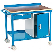 Mobile Workbench, Plywood Top, S/Drawer & Cupbrd