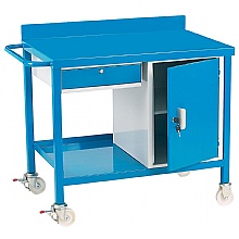 Mobile Workbench, Steel Top, S/Drawer & Cupbrd