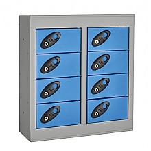 Mobile Phone Lockers, 8 compartments, blue