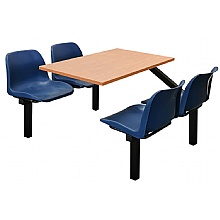 Four seater fast food unit blue/beech