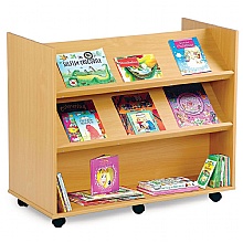 Book Trolley - Mobile Storage with Angled & Flat Shelves