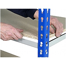 Fitting melamine shelf into light duty shelving