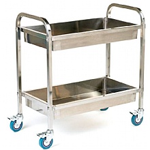 Stainless Steel Tray Trolley, 100kg, Braked Castors, Hygienic Design
